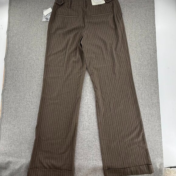 NEW!‎ Merona Classic Fit Trouser Pants Brown Size 4 Brown Wide Leg Relaxed Fit - Picture 10 of 12